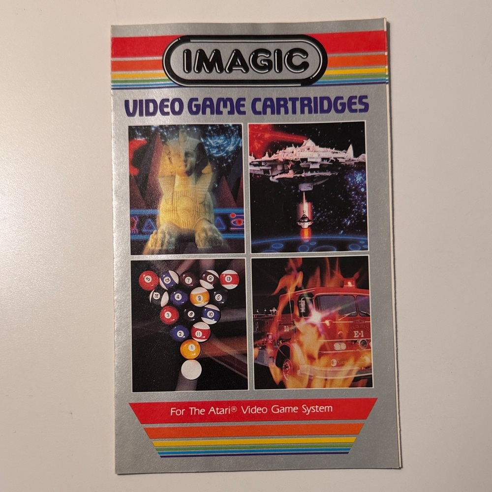1982 Imagic Atari Video Game Cartridges Catalogue